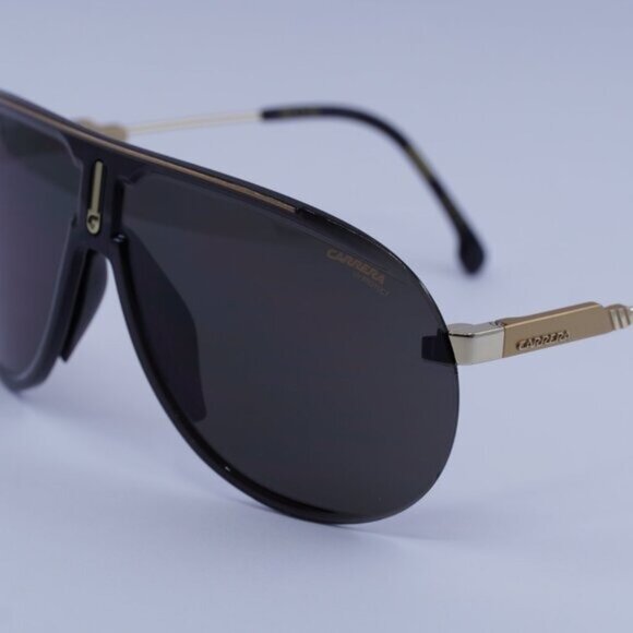 Carrera SUPERCHAMPION 2M2 2K Sunglasses Gold/Black Shield Frame, Grey AR Lenses - Picture 3 of 11